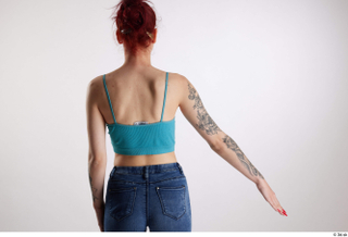 Rada  1 arm back view blue crop top casual…